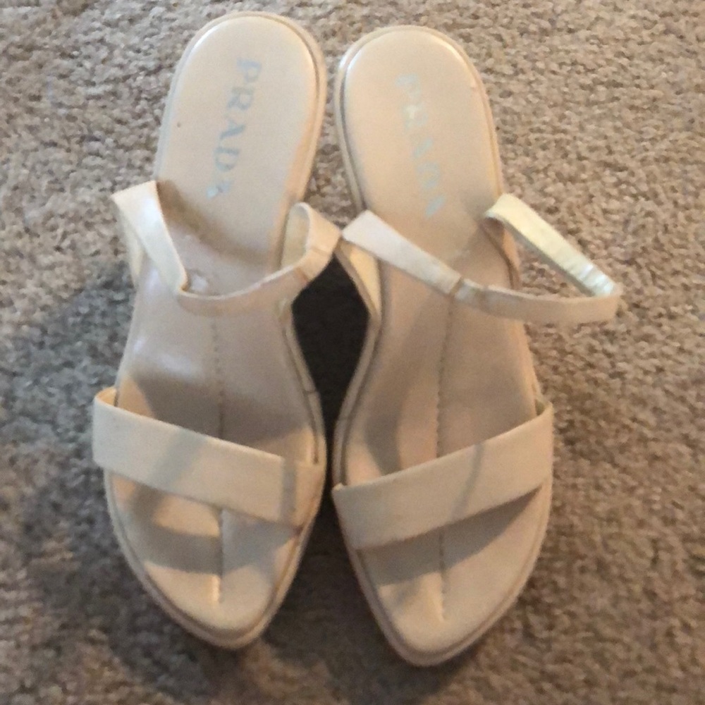 Prada nude wedges size 39